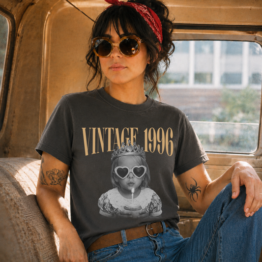 Personalized Vintage Year Birthday Photo Tee
