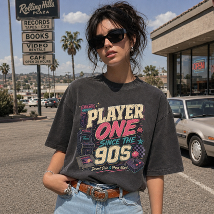 Player One Since The 90s Retro Arcade Tee