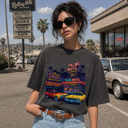 Palms Motel Drive-In Vintage Retro