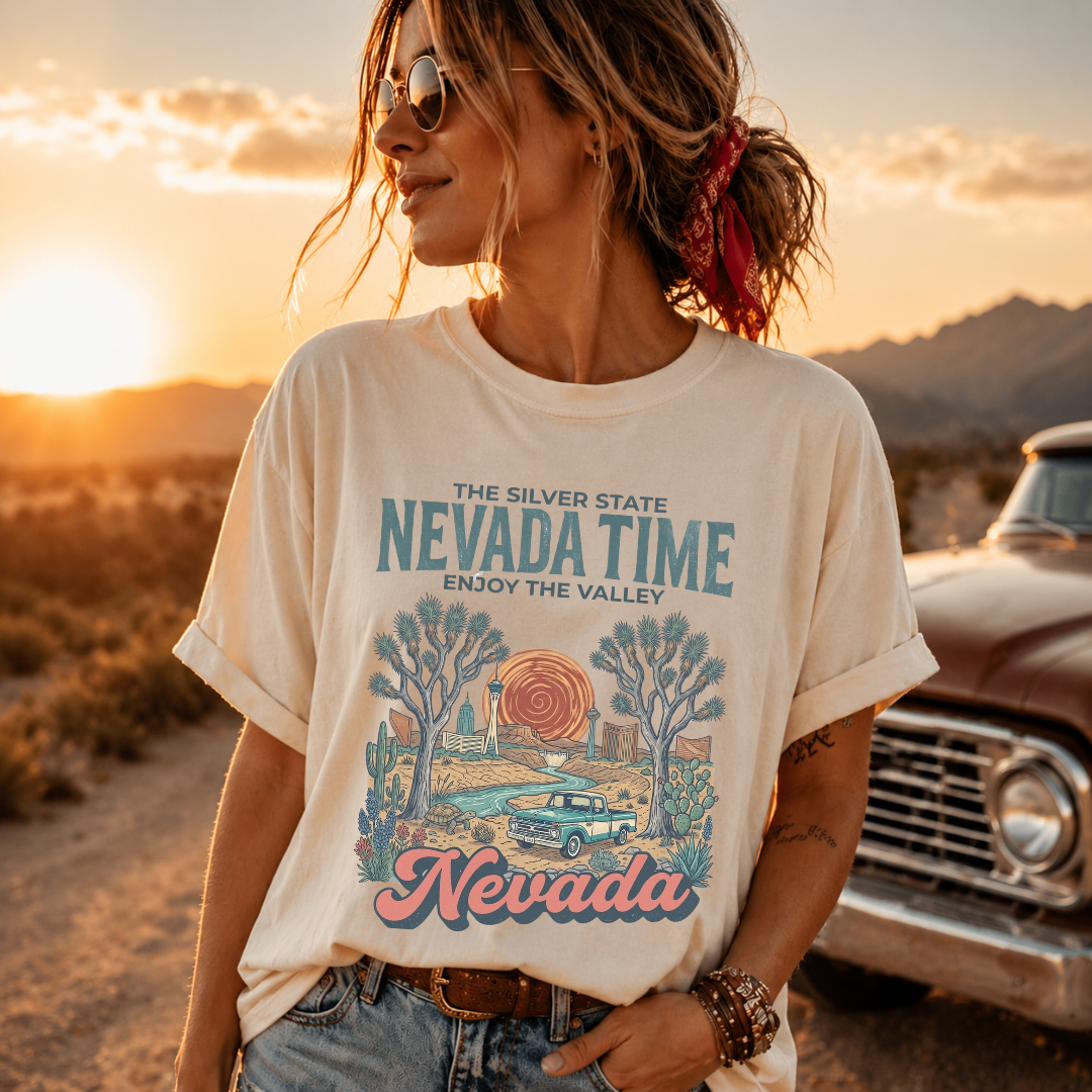 Nevada Time Vintage Desert Western Graphic Tee