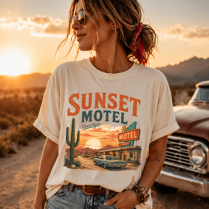 Sunset Motel Desert Nights Vintage Retro