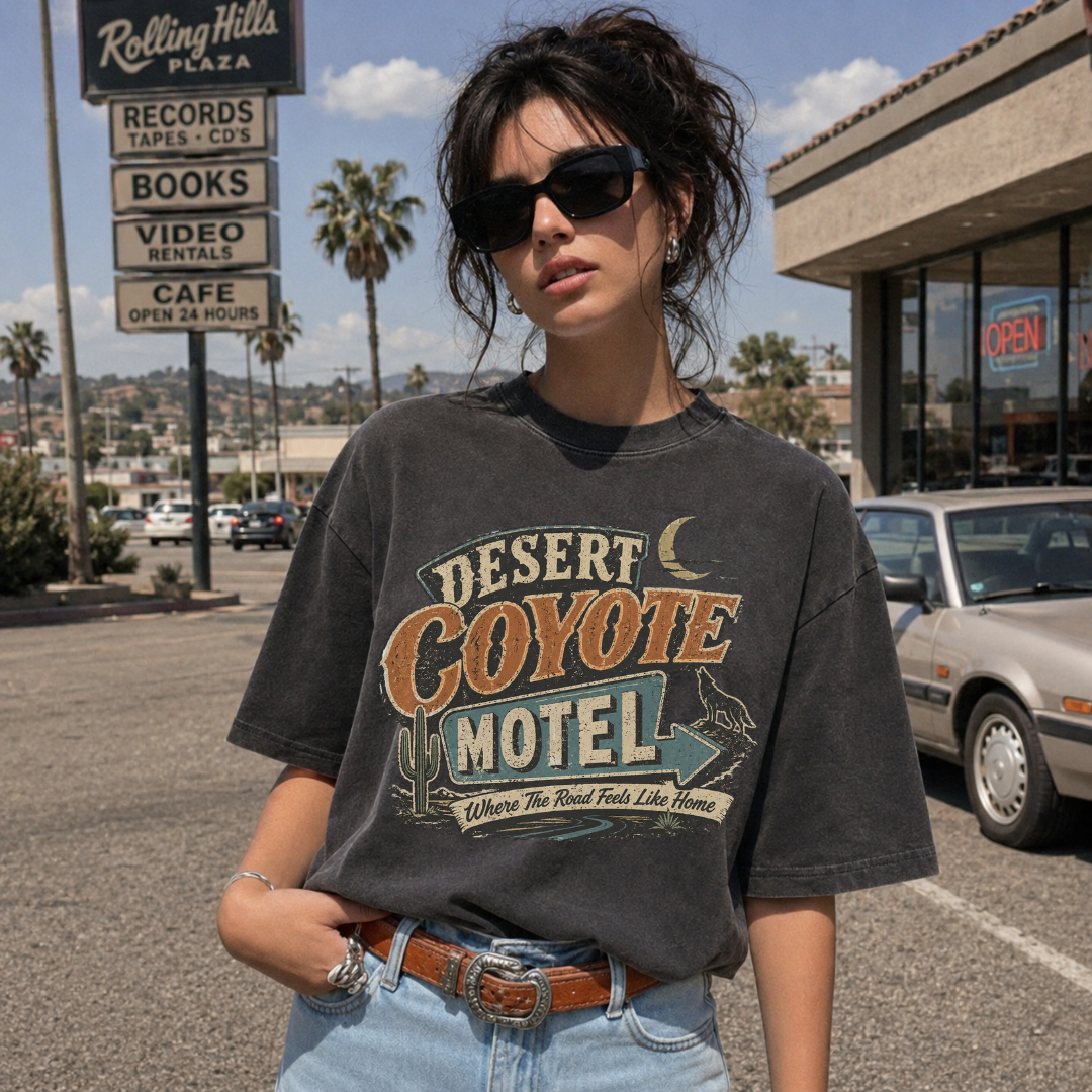Desert Coyote Motel Vintage Retro