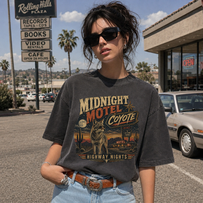 Midnight Motel Coyote Vintage Desert Tee