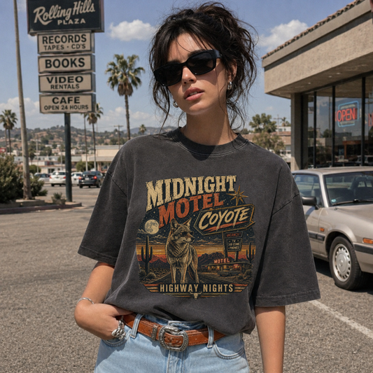 Midnight Motel Coyote Vintage Desert Tee