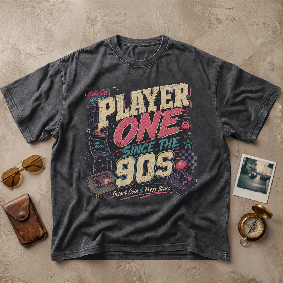 Player One Since The 90s Retro Arcade Tee