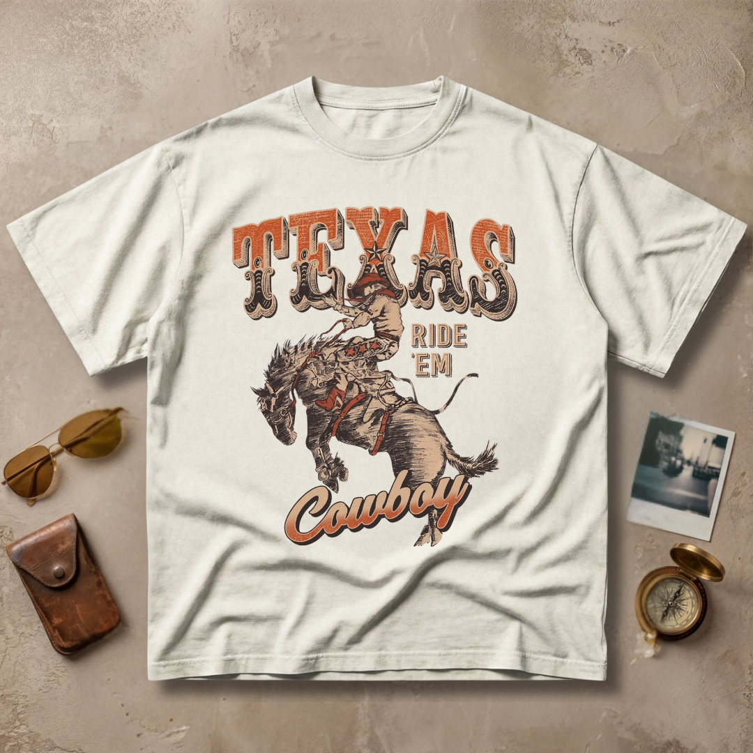 Texas Ride Em Cowboy Vintage Western