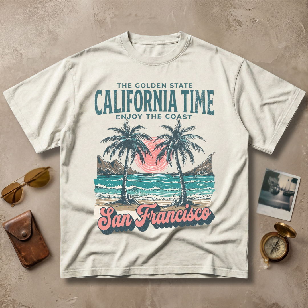 San Francisco California Time Vintage Coastal Graphic Tee