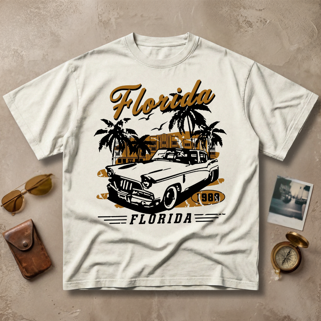 Florida 1980 Vintage Retro Car Graphic Tee