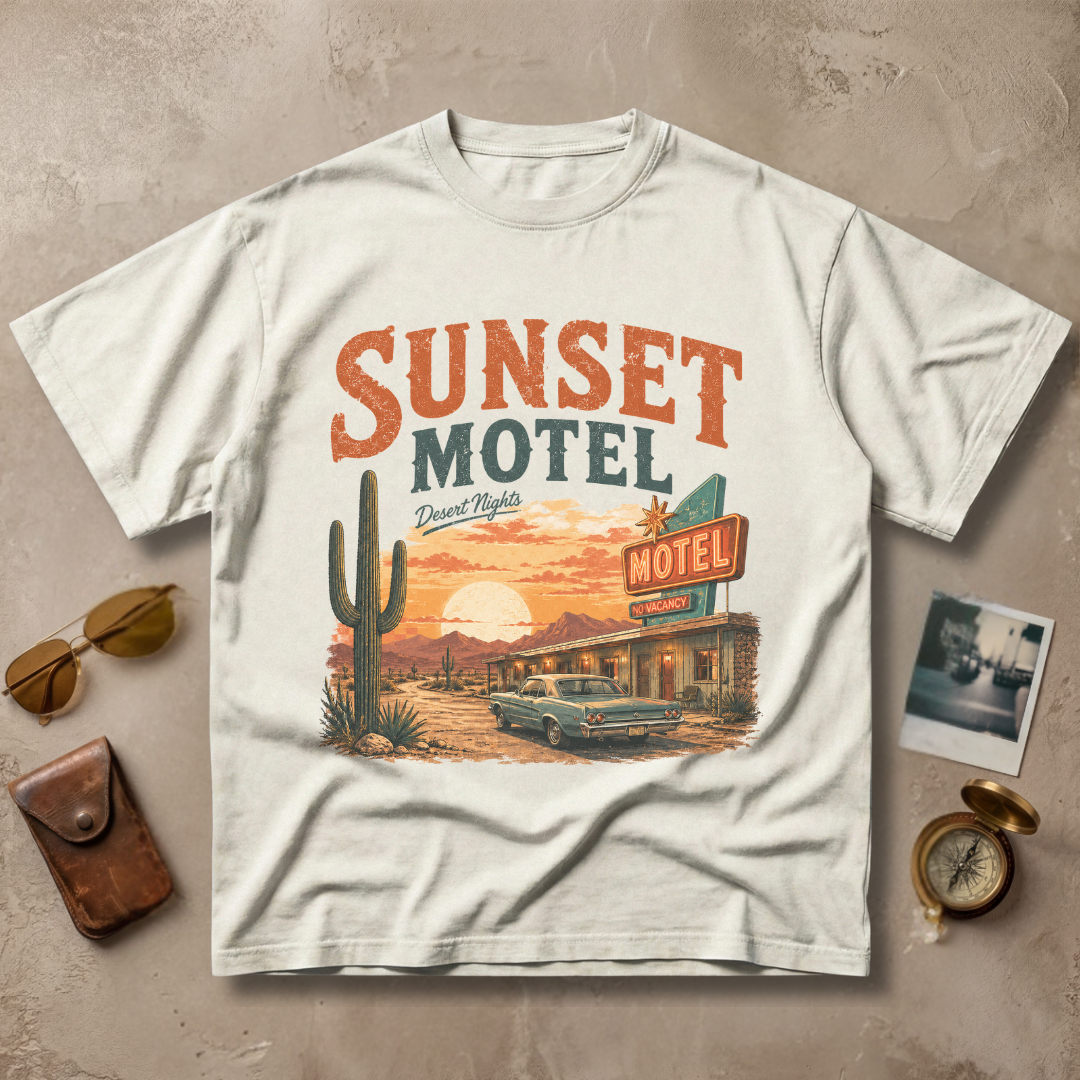 Sunset Motel Desert Nights Vintage Retro