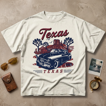 Texas 1980 Vintage Retro Car Western Graphic Tee