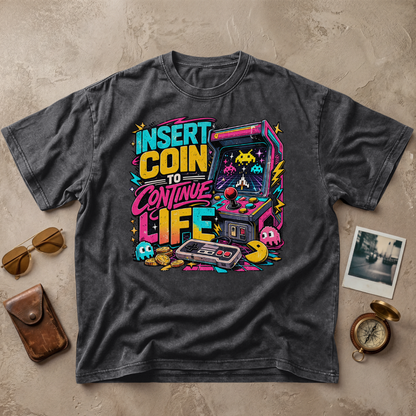 Insert Coin to Continue Life – Retro Arcade