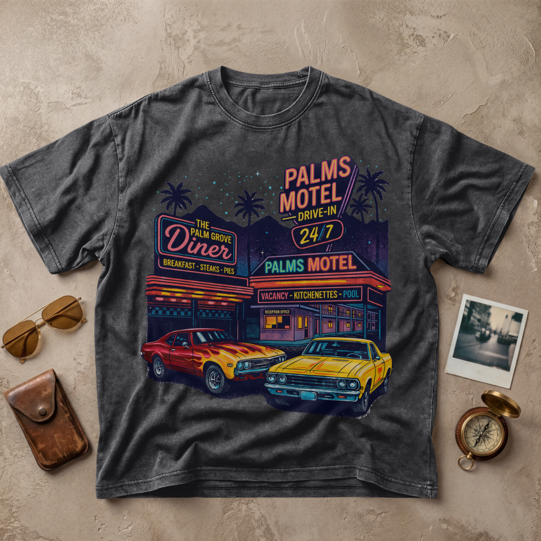 Palms Motel Drive-In Vintage Retro