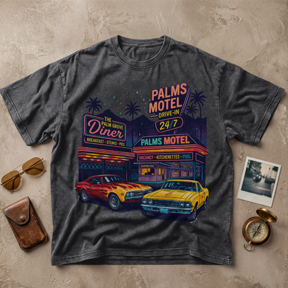 Palms Motel Drive-In Vintage Retro