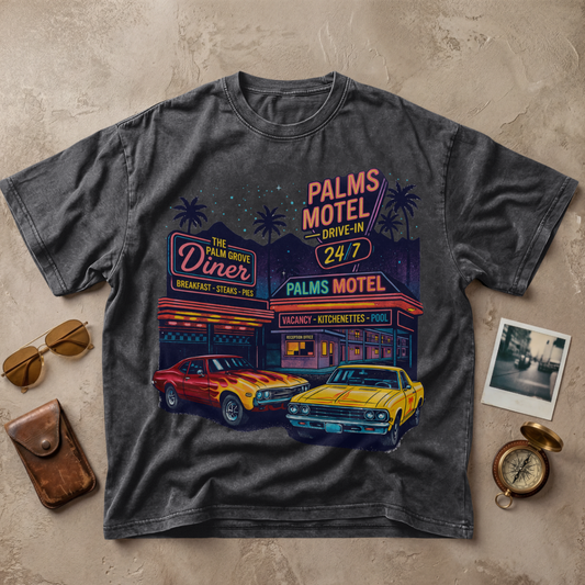 Palms Motel Drive-In Vintage Retro