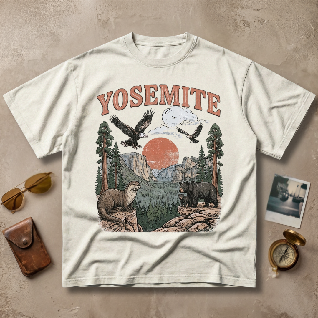 Yosemite Vintage Wildlife Graphic Tee