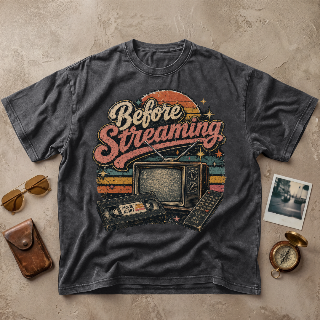 Before Streaming Vintage Retro Tee