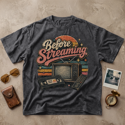 Before Streaming Vintage Retro Tee