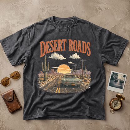 Desert Roads Vintage Retro Road Trip