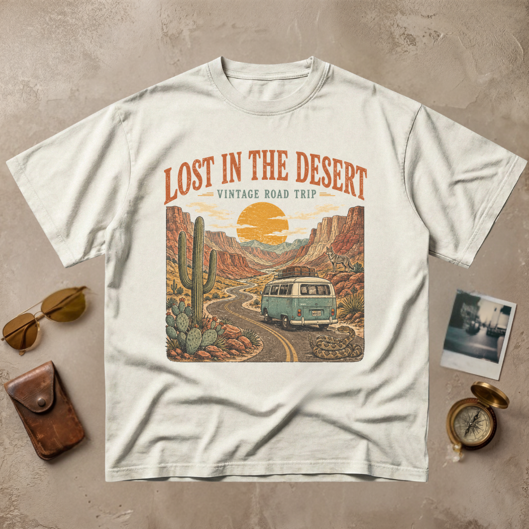 Lost In The Desert Vintage Road Trip Tee
