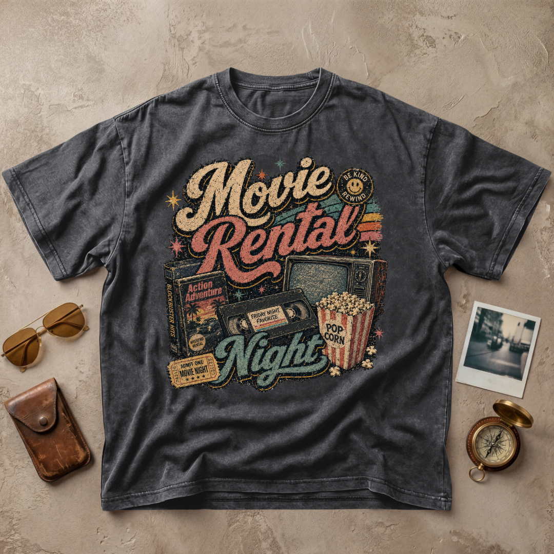 Movie Rental Night Vintage Tee