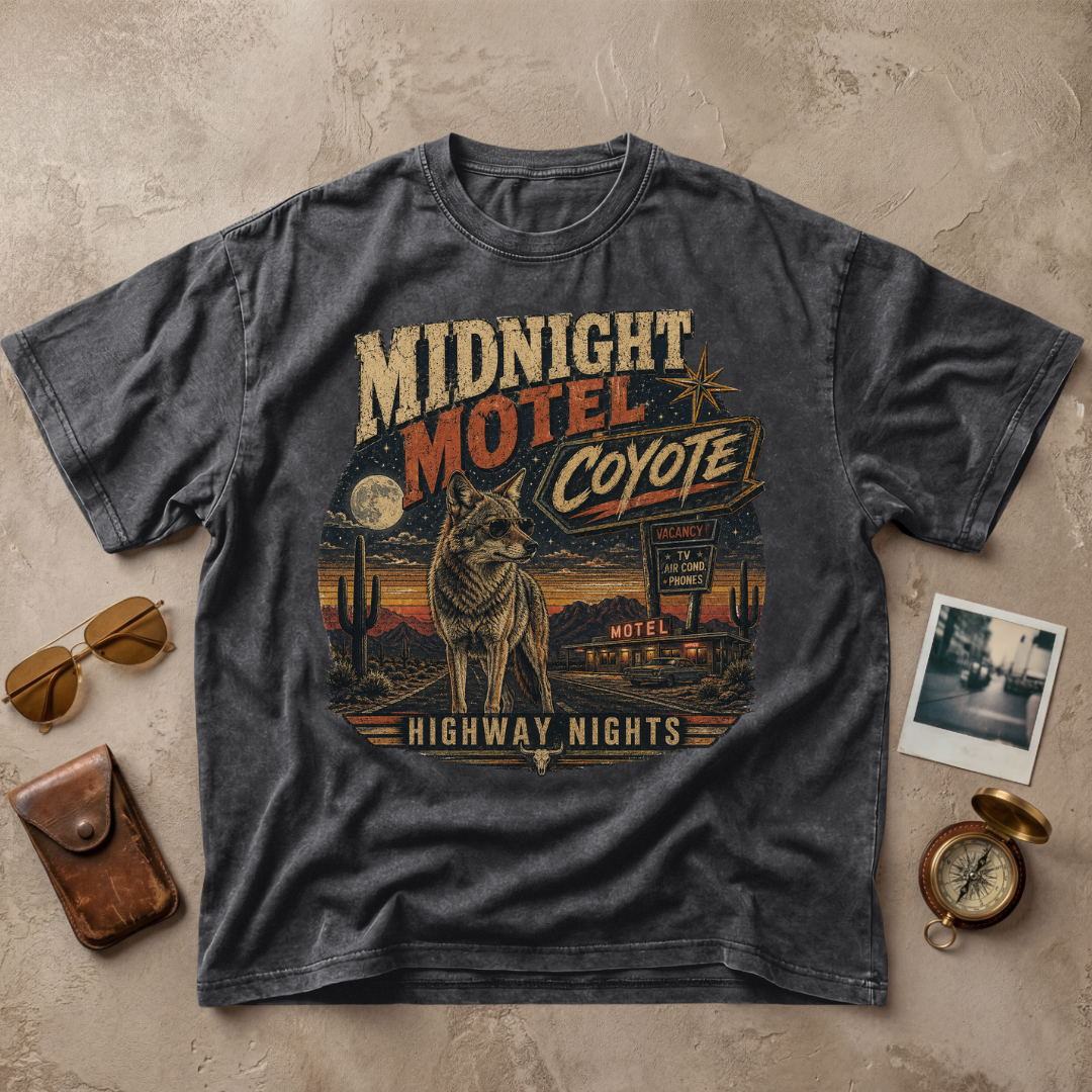 Midnight Motel Coyote Vintage Desert Tee