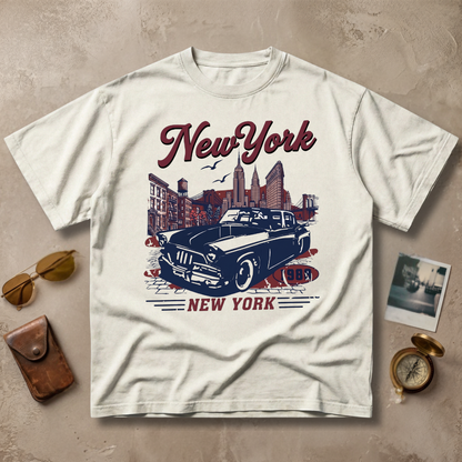 New York 1980 Vintage Retro Car City Graphic Tee