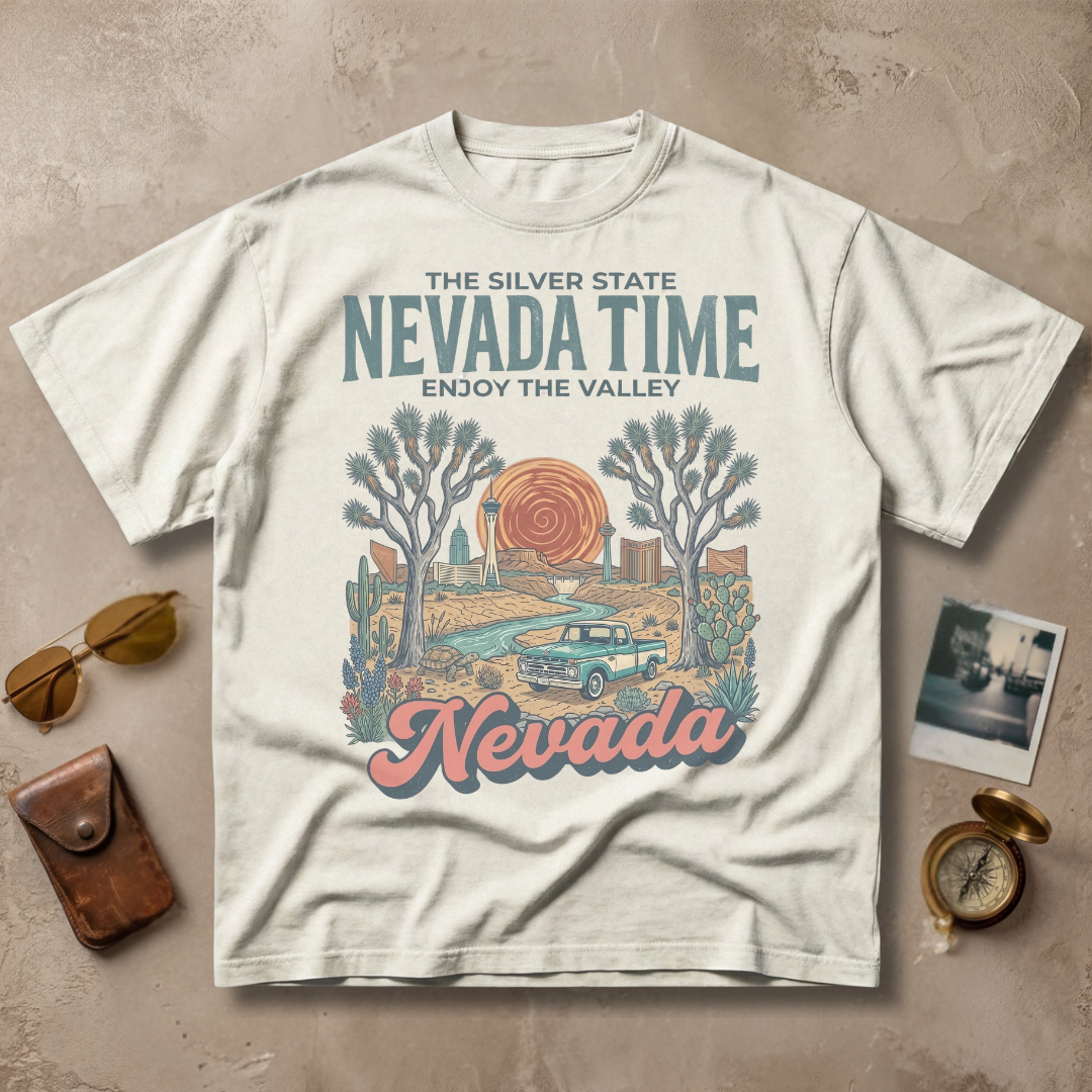 Nevada Time Vintage Desert Western Graphic Tee