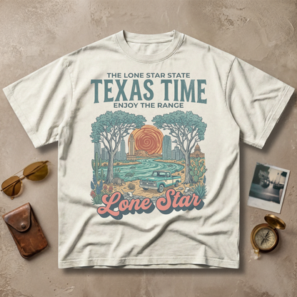Texas Time Lone Star Vintage Western Graphic Tee