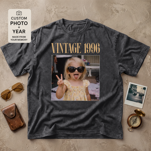 Personalized Vintage Year Photo Tee