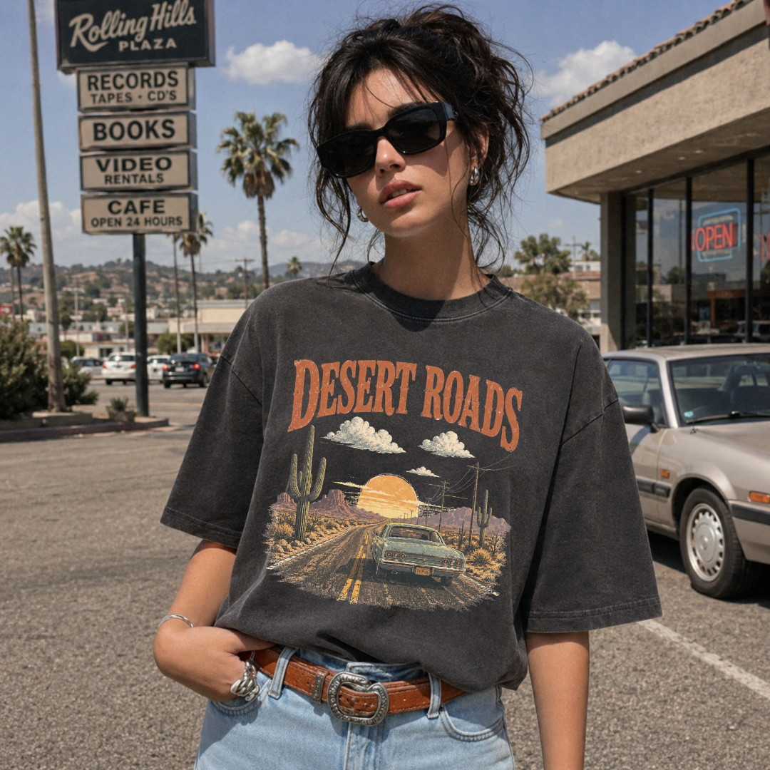 Desert Roads Vintage Retro Road Trip