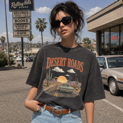 Desert Roads Vintage Retro Road Trip