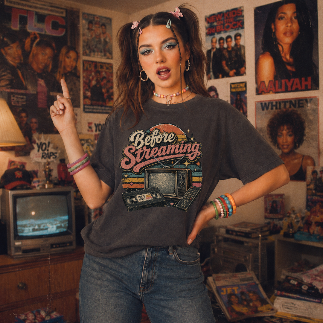 Before Streaming Vintage Retro Tee
