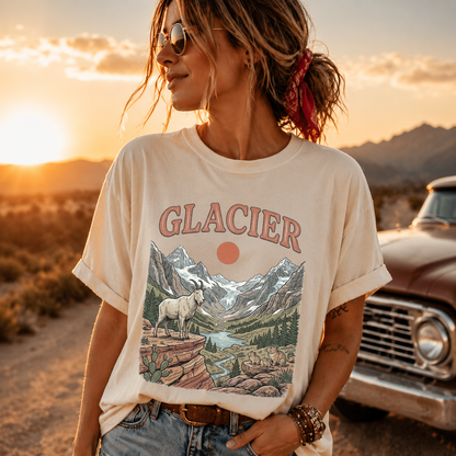 Glacier Vintage Wildlife Graphic Tee
