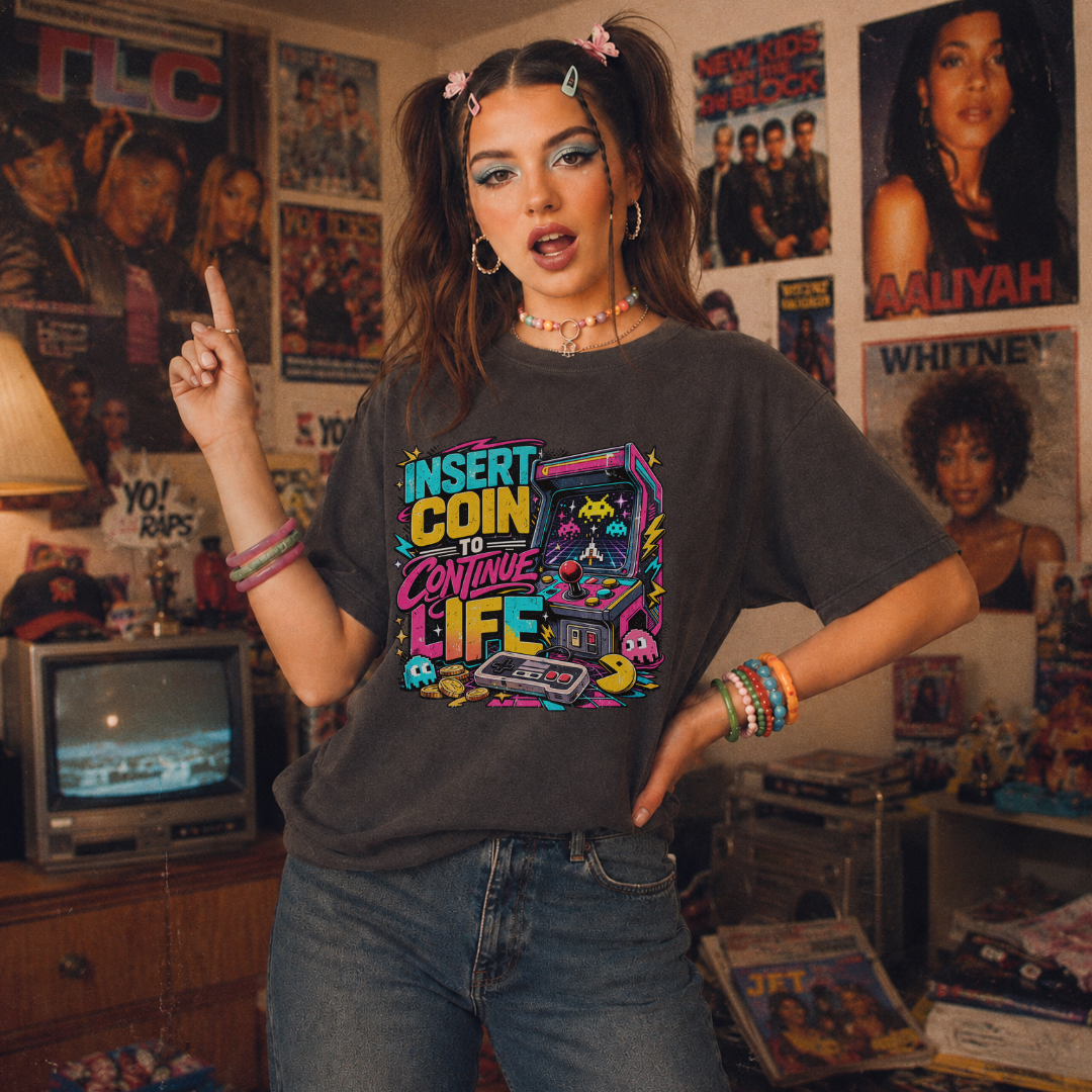Insert Coin to Continue Life – Retro Arcade