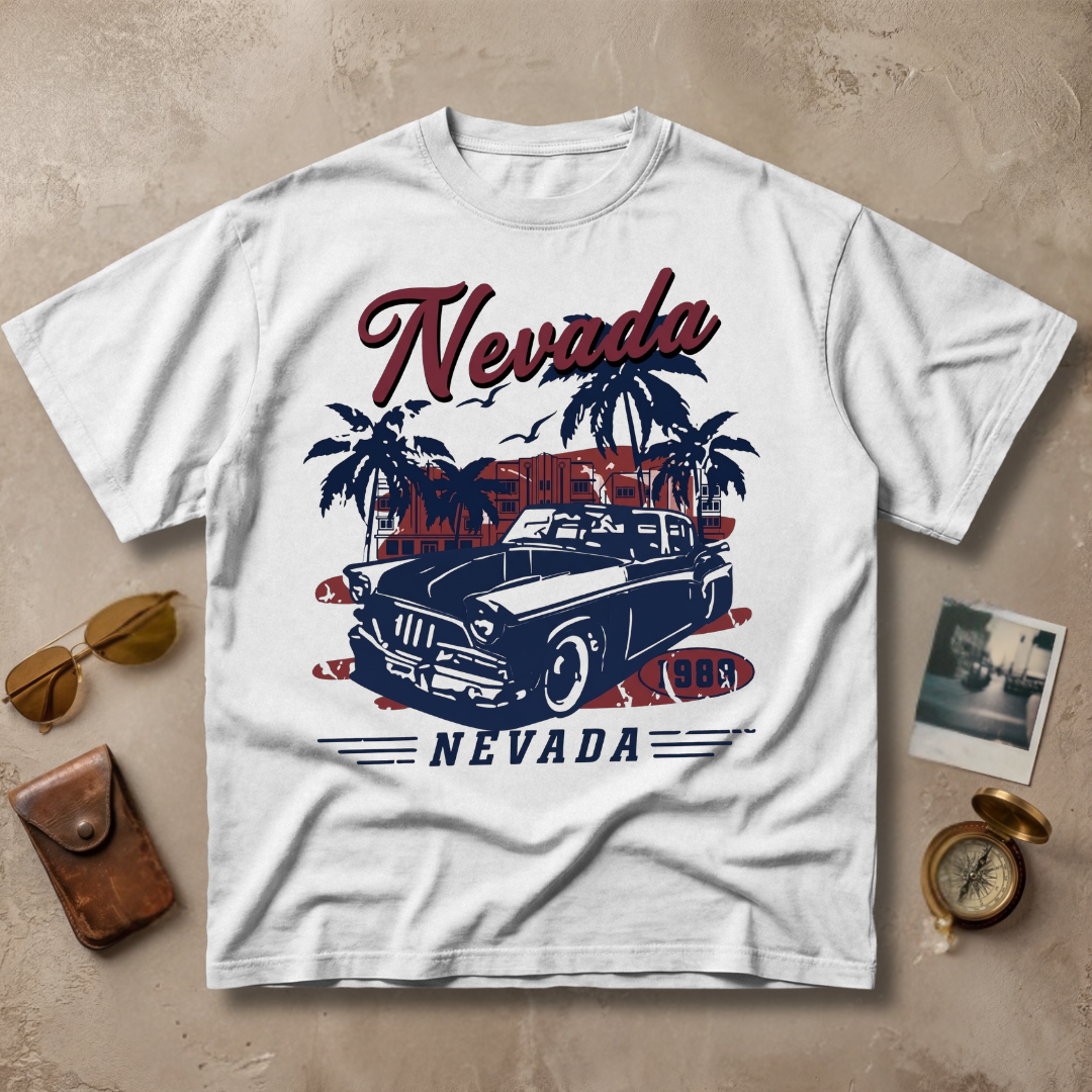 Nevada 1980 Vintage Retro Car Desert Graphic Tee