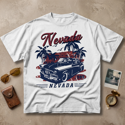 Nevada 1980 Vintage Retro Car Desert Graphic Tee