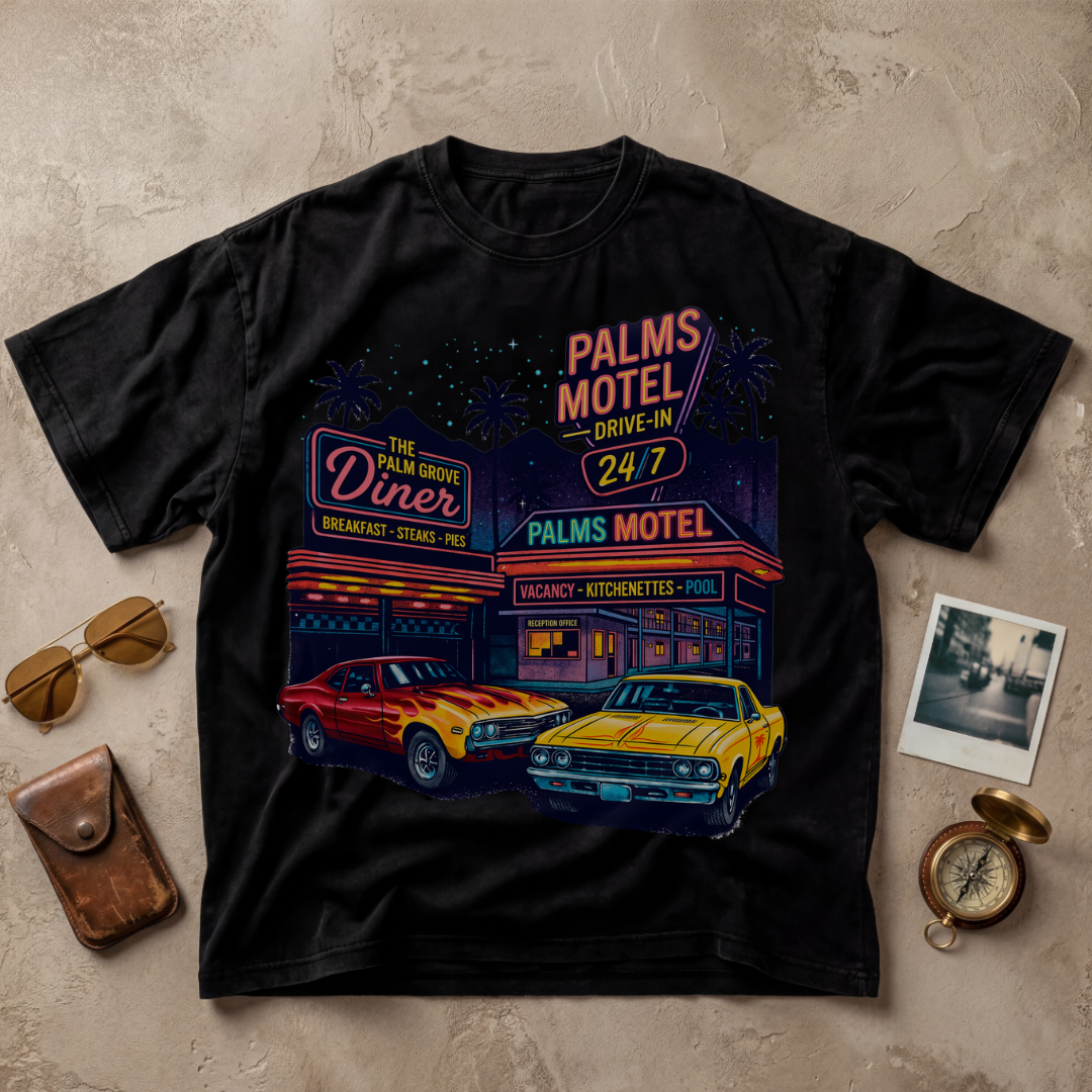 Palms Motel Drive-In Vintage Retro