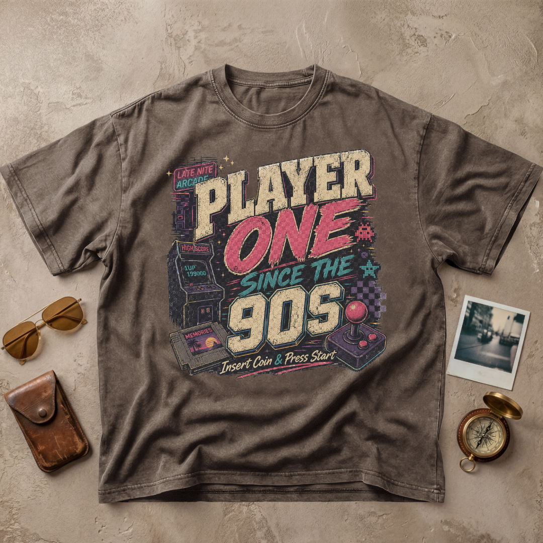 Player One Since The 90s Retro Arcade Tee