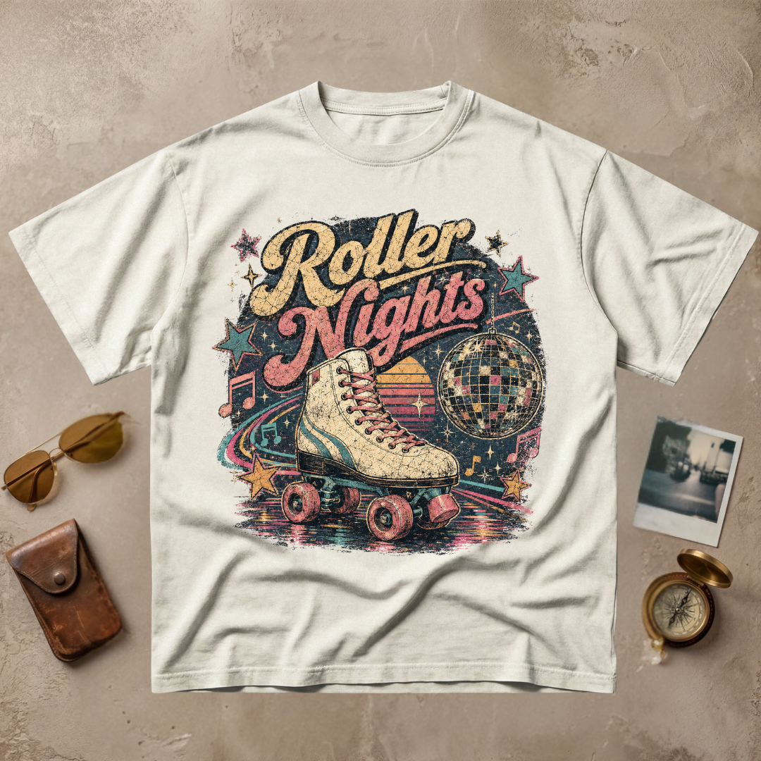 Roller Nights Vintage Retro Tee