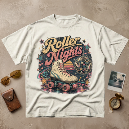 Roller Nights Vintage Retro Tee
