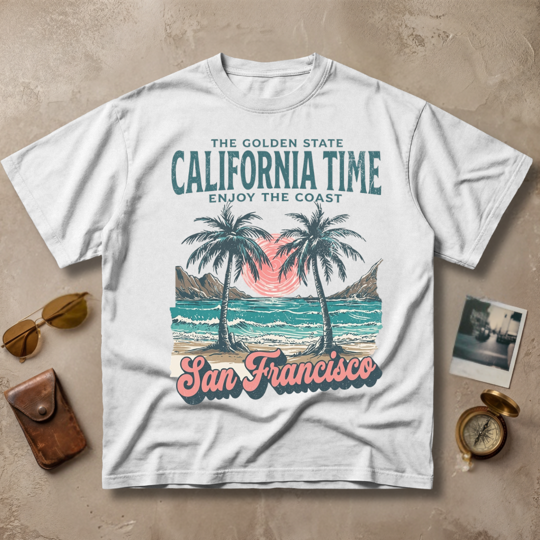San Francisco California Time Vintage Coastal Graphic Tee