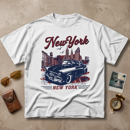 New York 1980 Vintage Retro Car City Graphic Tee