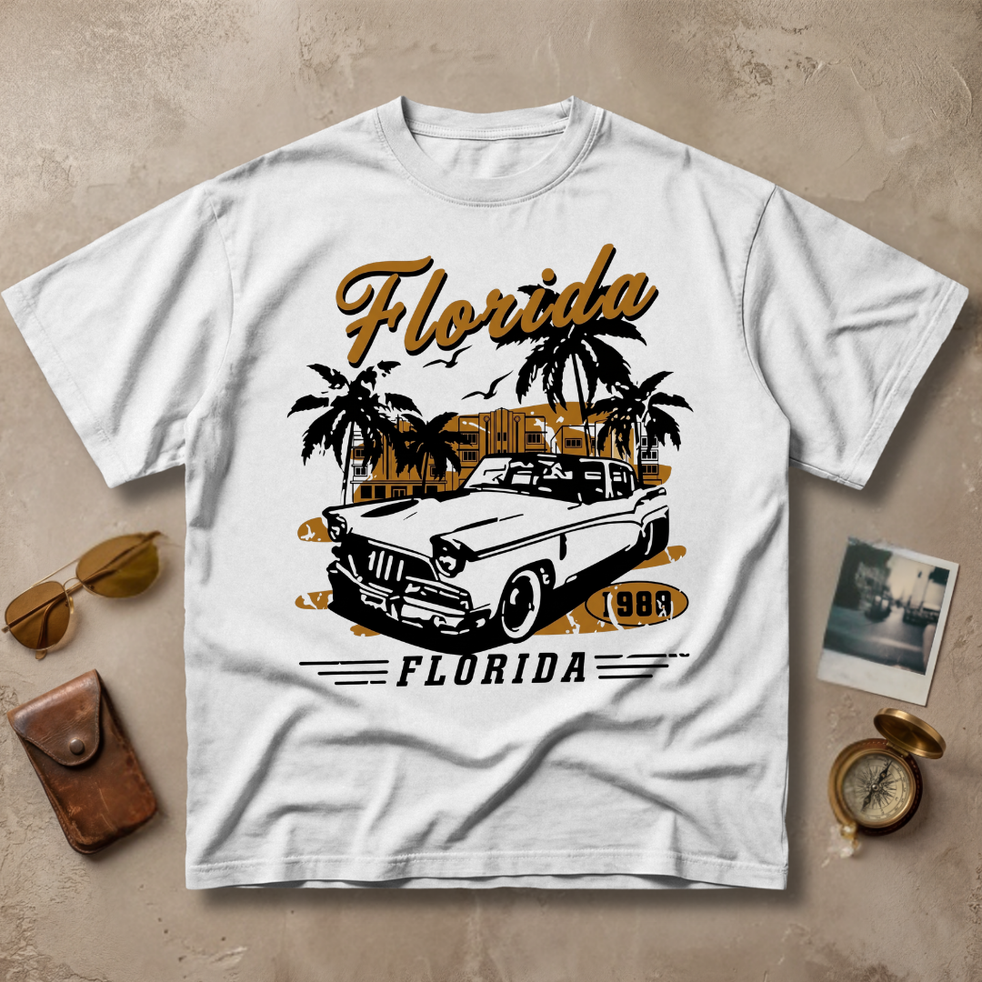 Florida 1980 Vintage Retro Car Graphic Tee