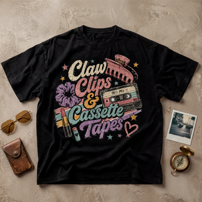 Claw Clips and Cassette Tapes Tee