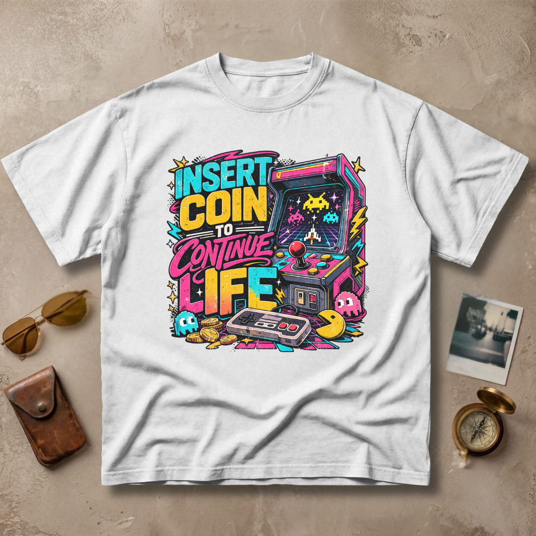 Insert Coin to Continue Life – Retro Arcade