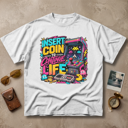 Insert Coin to Continue Life – Retro Arcade