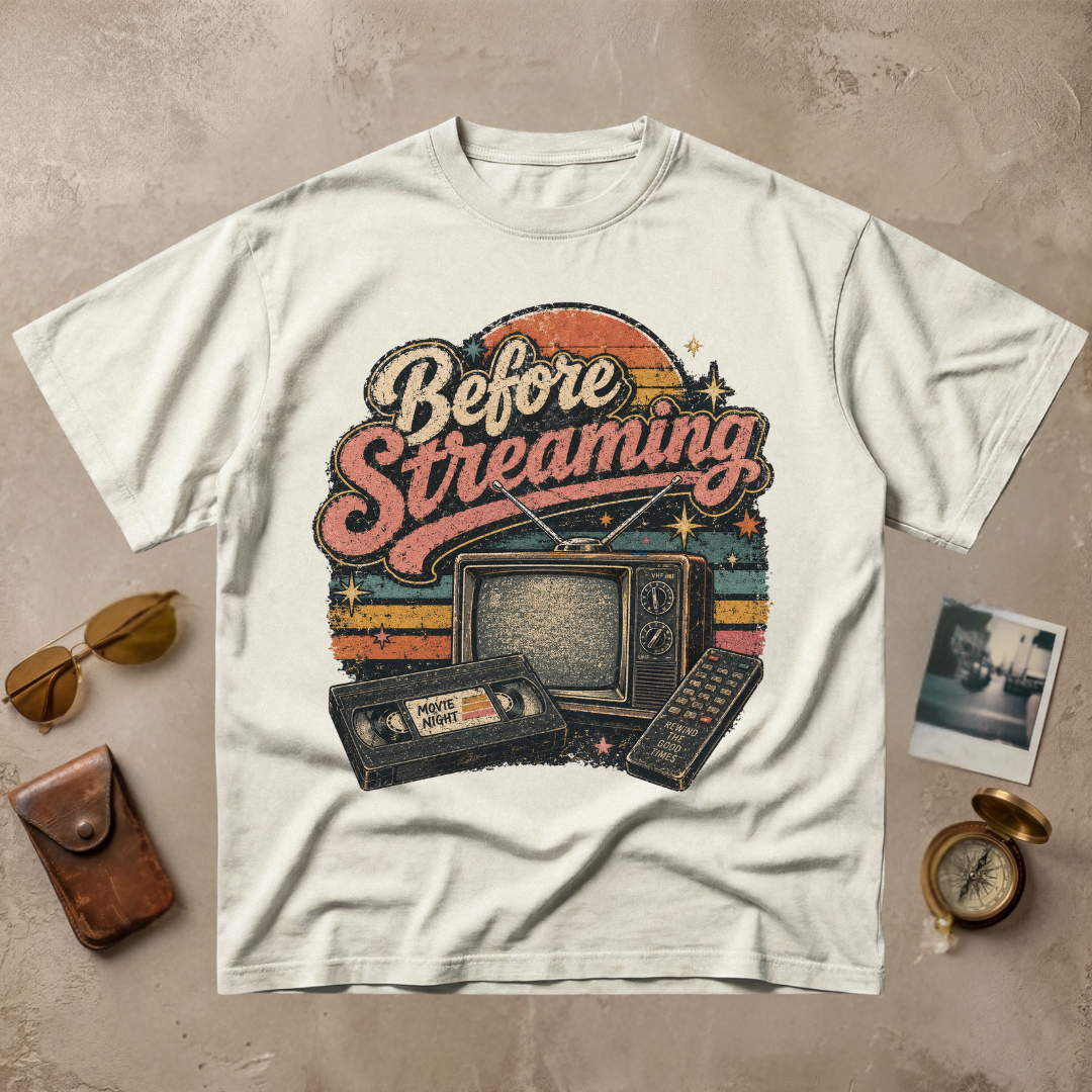 Before Streaming Vintage Retro Tee