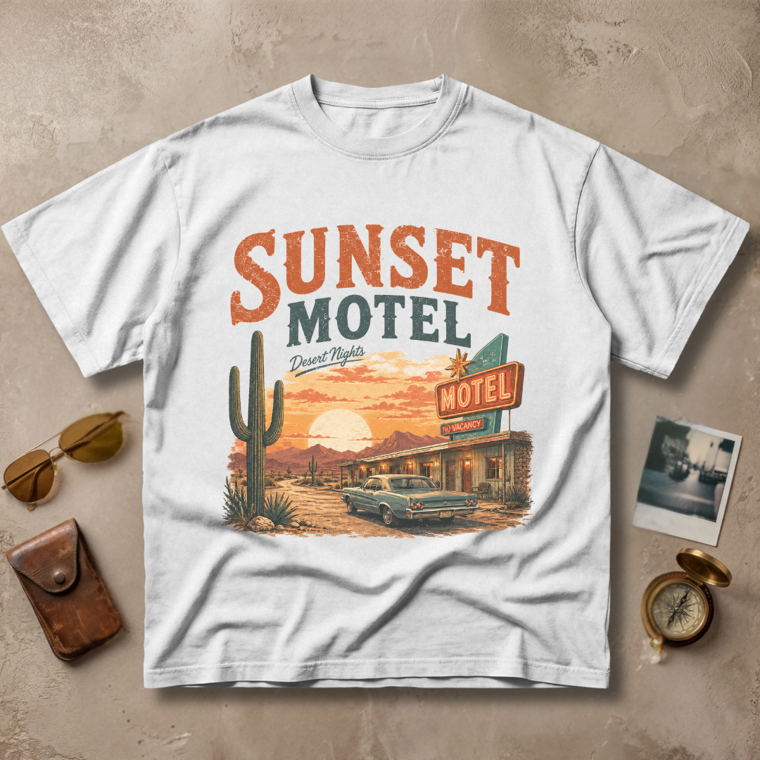 Sunset Motel Desert Nights Vintage Retro