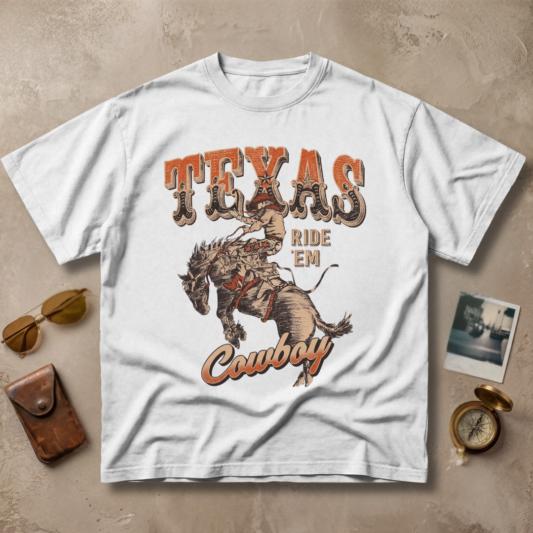 Texas Ride Em Cowboy Vintage Western