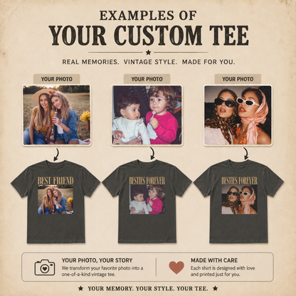 Personalized Besties Forever Custom Photo Vintage Tee